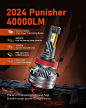 Amazon.com: LUXSTER 2024 Punisher 40,000LM H7 LED Bulbs, Triple Copper Pipes (Unique), Ultra-Bright TalonLED Chips, Easy Plug-N-Play Installation, 6000K Pure White Foglight, IP68 Waterproof, Pack of 2 : Tools & Home Improvement