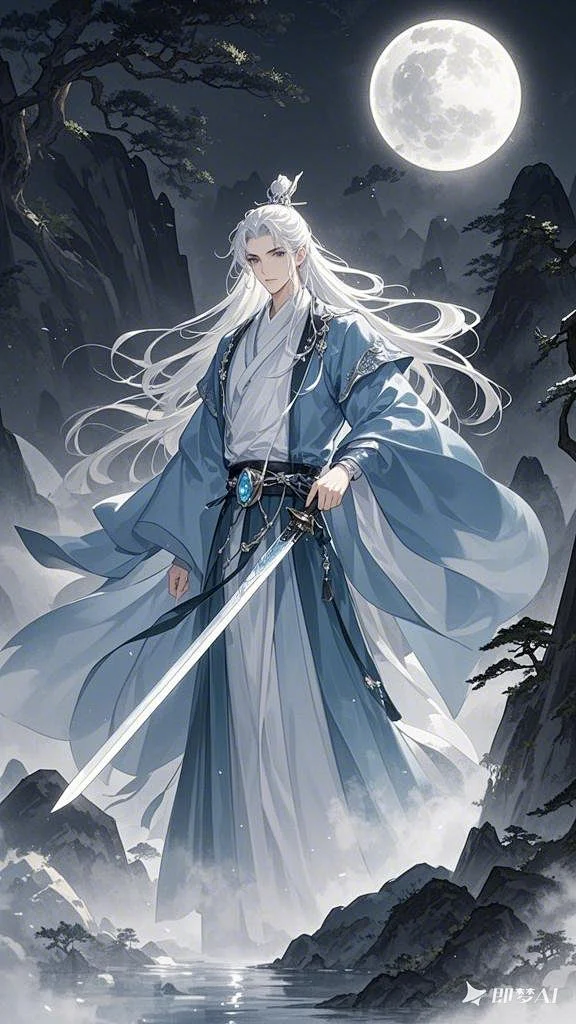 仙侠，白发，男 (14)-花瓣网