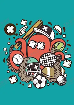 八爪鱼插画 【酷图网】插画,图案,衣服,样品,模板,素描,卡通,图形,背景,个性,展板,海报,形象,八爪鱼,