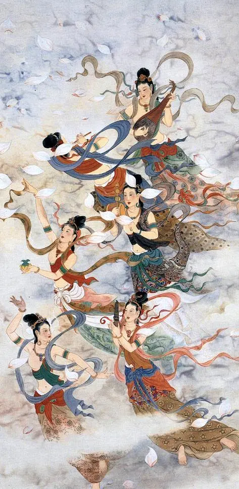 飞天图-花瓣网