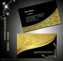 金色背景底纹花纹纹样高档名片PSD图片设计素材-素材公社免费素材下载并参与传素材送现金活动
