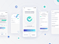 AI Assistant - Bounce VM App Design Project settings page message gradient color blue green clean style white background voice voicemail siri smart digital virtual ai personal assistant interface ios iphone x iphonex mobile app ui ux design