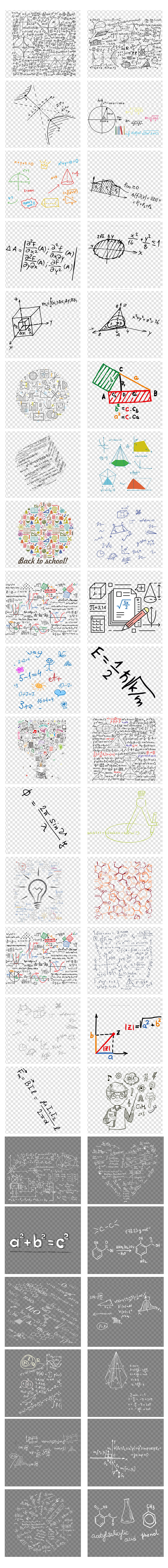 数学公式函数数字装饰黑板png背景素材