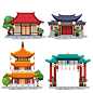 点击图片下载源文件（访问密码：请看画板描述）中国 中式 建筑 古代建筑 传统建筑 中国特色 中国文化 特色建筑 中国特色建筑 插画 插图