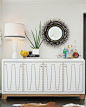 acrylic tray, white console table chest, nailhead trim trend #床头柜#