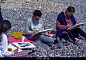 Birling Gap, Eastbourne, The spectacular natural landscape of the white cliffs and coastline attracts visitors off all ages Stock Photo