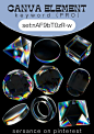 This may contain: an array of different shapes and sizes on a black background with text that reads canva element keyword pro