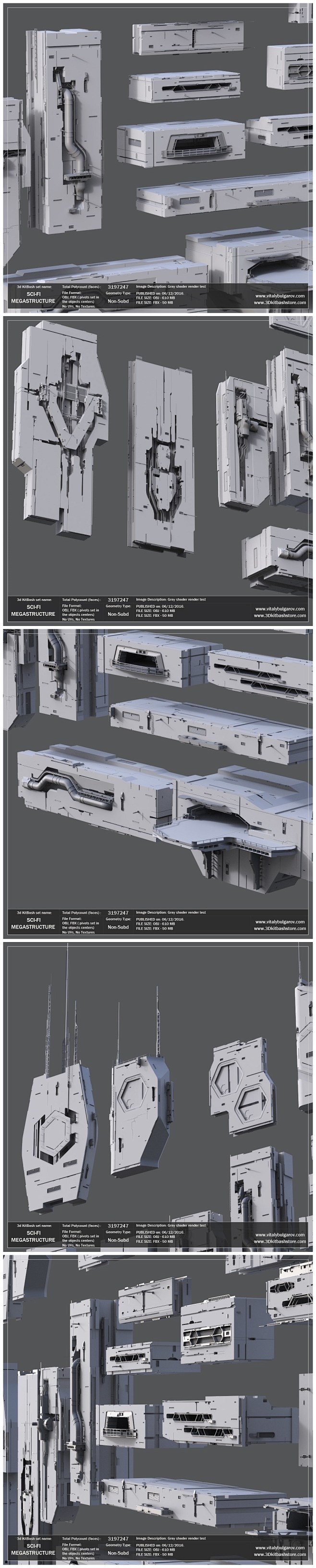 游戏美术素材 3D模型科幻机械环境场景 ...