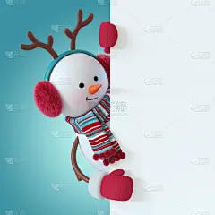 贺卡,玩具,模板,拿着,三维图形,耳机,雪人,性格,围巾,幽默