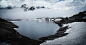 fog, lake, mountains