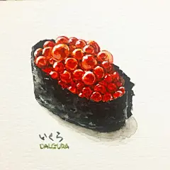 水彩寿司插画 | ins插画师 dalgura ​​​​
