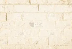 空背景宽奶油色砖墙纹理。旧棕色砖墙混凝土或石材图案自然，壁纸石灰石抽象地板/网格不均匀的室内家居装饰