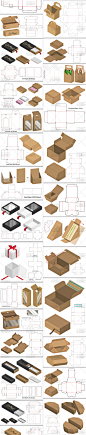 3D展示模板各类产品包装盒子纸箱设计稿刀模平面展开图ai设计素材-淘宝网