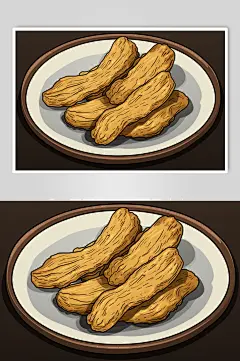 AI数字艺术天麻中草药药材插画-众图网