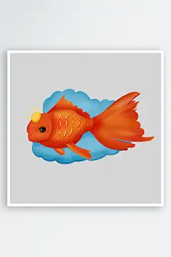 金鱼鲤鱼插图中国风水墨画手绘艺术小鱼-众图网