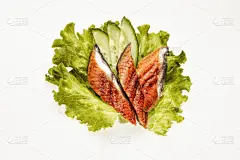 食品,白色背景,传统,拉脱维亚,清新,背景分离,日本食品,米,鳕鱼,紫菜