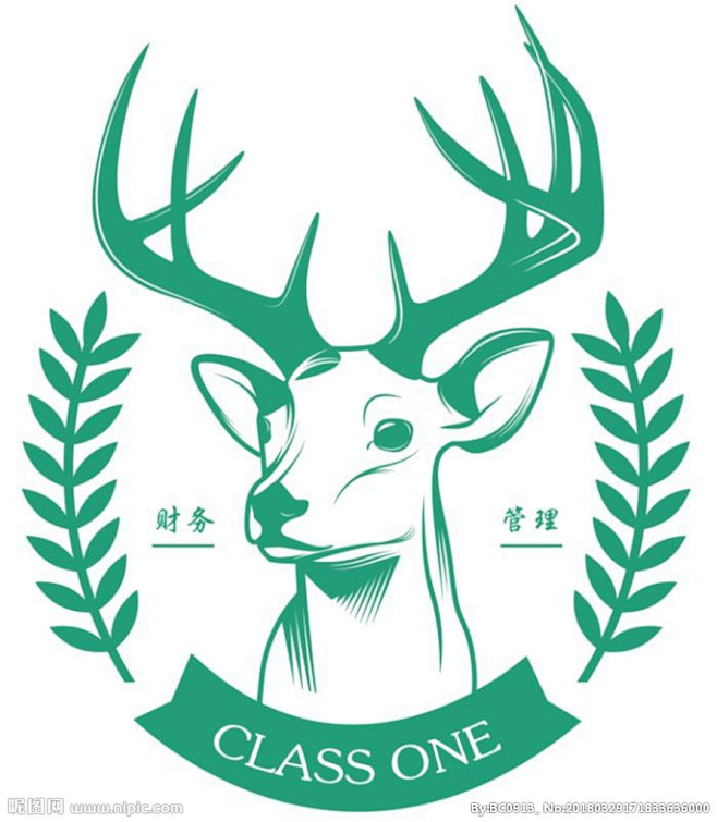 鹿logo一班班徽胸标
