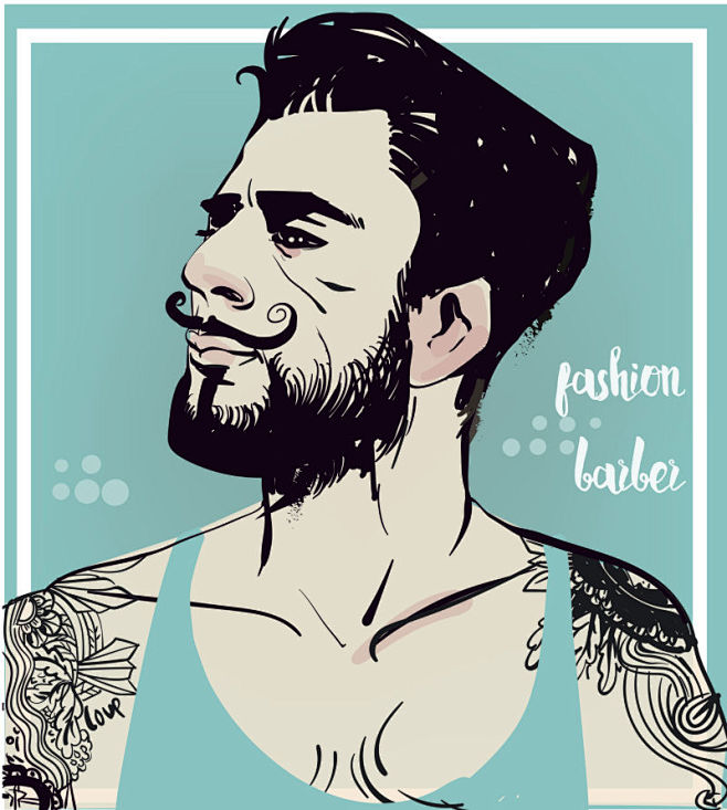 矢量时尚理发师纹身男帅哥图片帅哥图片大全霸气又帅气的帅哥图片帅气