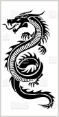 This may contain: a black and white dragon tattoo design on a white background royalty photo - art illustration