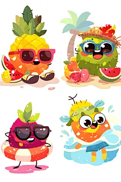 水果人物造型拟人插画