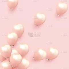 背景,气球,氦气球,华丽的,周年纪念,贺卡,珊瑚色,边框,柔和色