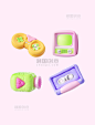 C4D3D立体膨胀游戏图标icon