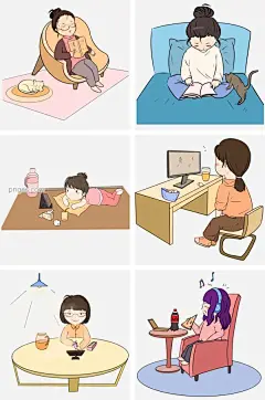 宅在家的小女孩手绘插画图片大小2000x3020px 图片尺寸1.63 MB 来自PNG搜索网 pngss.com 免费免扣png素材下载！插画#冬季#冬日#冬天#卡通手绘#看电视#快乐女生#美女人物#手绘#玩手机#网购#宅#宅女#