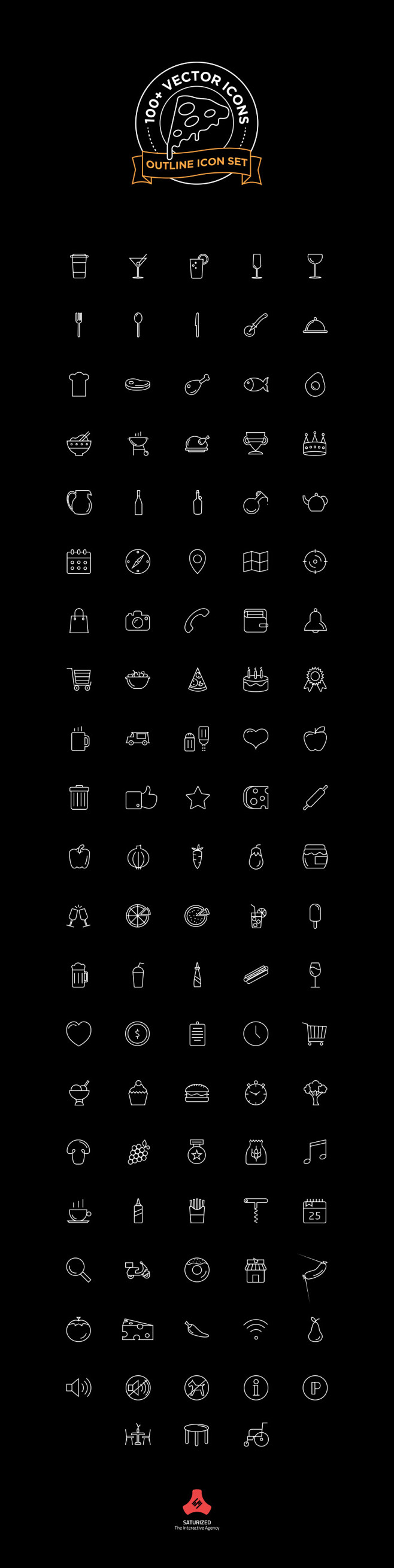 PIZZA ICONS SET by F...