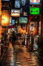 Kiyamachi, Kyoto's biggest nightlife strip, is a one kilometre stretch running parallel to the central Kamo River between two main boulevards, Sanjō and Shijō.: 