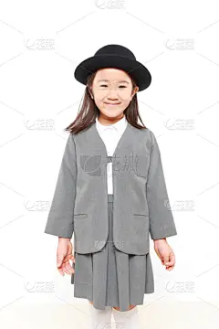 日本人,垂直画幅,学龄儿童,学龄前,学龄前儿童,仅日本人,白色背景,幼儿园,制服,校服