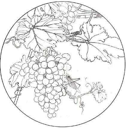 工笔画线描稿 白描稿 手绘稿 工笔画底稿...