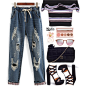 Ripped Drawstring Waist Jeans <br/><a class="text-meta meta-link" rel="nofollow" href="http://www.shein.com/Ripped-Drawstring-Waist-Jeans-p-279506-cat-1740.html" title="http://www.shein.com/Ripped-Drawstring-Wai