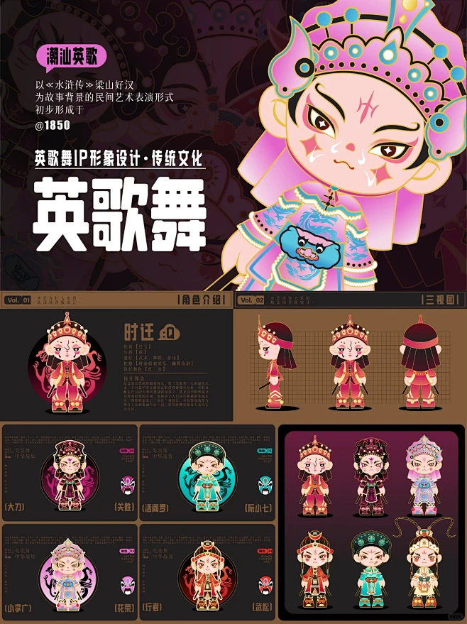 IP角色设计｜英歌舞文化IP形象-花瓣网