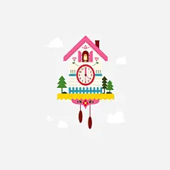 精致布谷鸟钟高清素材 时间 页面网页 平面电商 创意素材 png素材