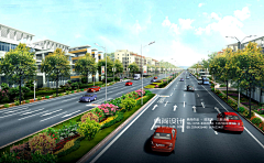 典尚设计市政三维采集到道路绿化效果图