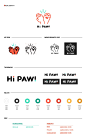 This may contain: an info sheet with different types of logos on it, including the words hi paw and