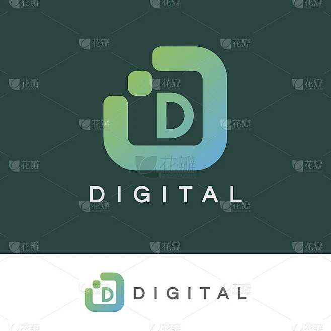 数字首字母D图标设计素材-花瓣网