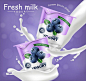 其中包括图片：Premium Vector | Blueberry yogurt realistic mockup
