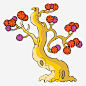 装饰图案树高清素材 卡通 树干 素材 金色 免抠png 设计图片 免费下载