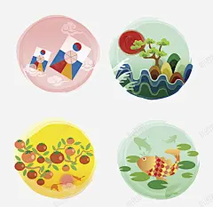 韩国风景插画 风筝 元素 免抠png 设计图片 免费下载 页面网页 平面电商 创意素材