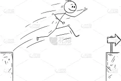 男商人,沟壑,卡通,商务,风险,棍,跳,覆盖,决定