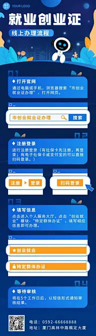 融媒体就业创业证线上办理流程文章长图