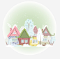 雪景球免抠素材_新图网 https://ixintu.com 雪景球 房屋 插画 唯美 泡沫