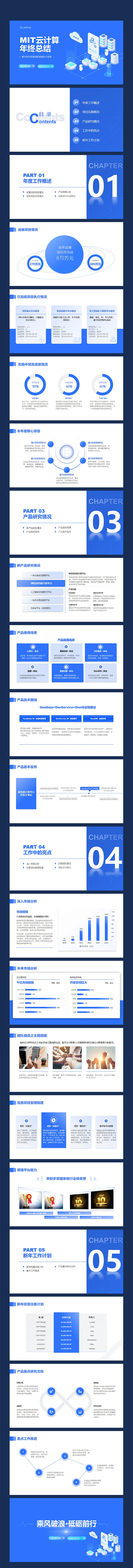 蓝色科技互联网年终总结PPT-源文件