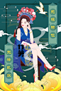 竹笋集135 国潮线性人物插画UI其他UI 风尾竹 - 原创作品 -   (5)