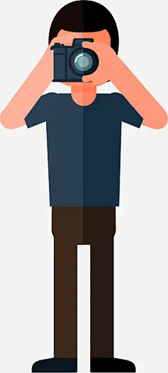 手绘简易拍照人物高清素材 人物 元素 手绘 拍照 免抠png 设计图片 免费下载