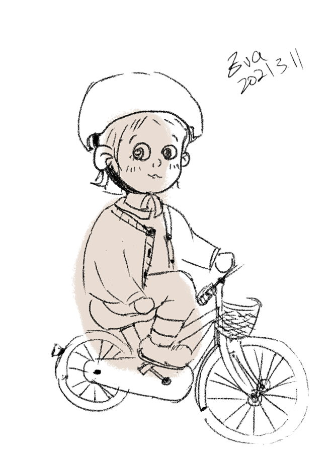 骑自行车的小男孩