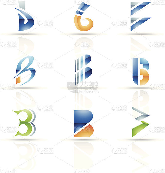 字母B的抽象图标