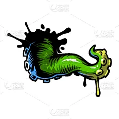 彩色图片,漫画书,图标,触须,惊骇,图像,模板,动物,伸手