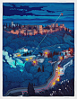 场景概念设计/场景氛围/场景 西班牙插画艺术家 Jon Juarez 一组复古场景插画艺术
花瓣关注原画人，推荐更多精选素材，绘画更有灵感